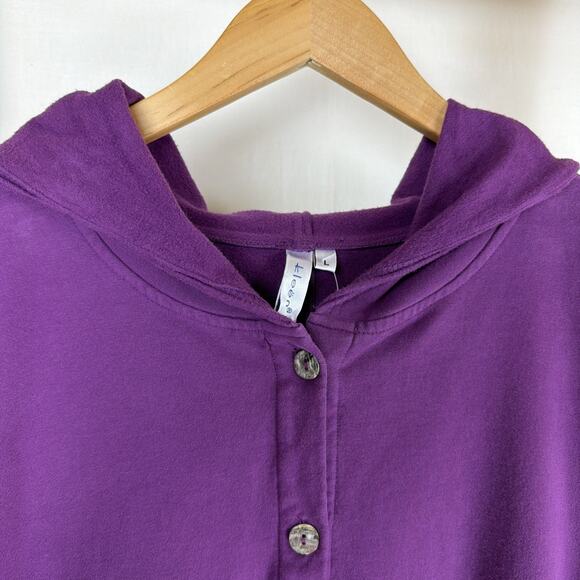 NWT Kleen Wine 100% Cotton High-Low Button Hoodie Jacket Tunic #0806 LG - Picture 3 of 7